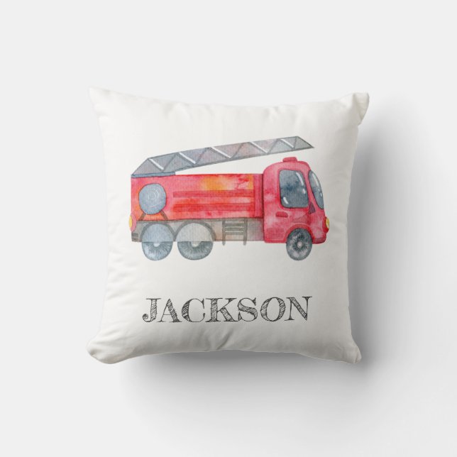 Modern Minimalist Fireman birthday Party Cushion (Front)