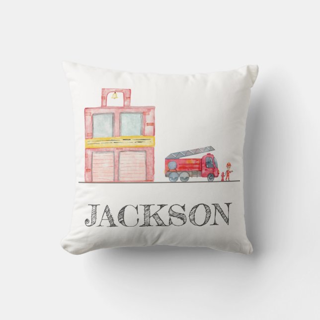 Modern Minimalist Fireman birthday Party  Cushion (Front)