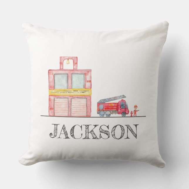 Modern Minimalist Fireman birthday Party  Cushion (Front)