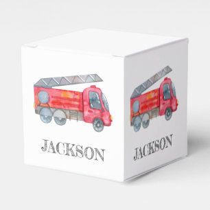 Modern Minimalist Fireman birthday Party Favour Box