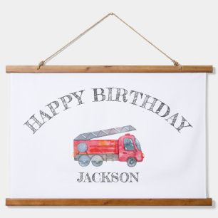 Modern Minimalist Fireman birthday Party Hanging Tapestry