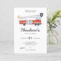 Modern Minimalist Fireman birthday Party