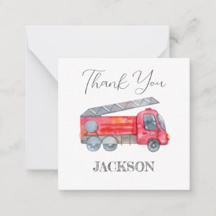 Modern Minimalist Fireman birthday Party Thank You Card