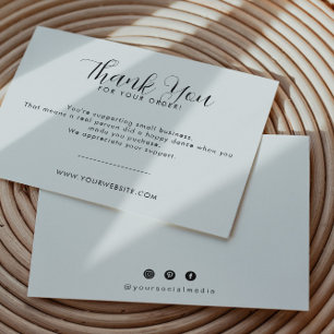 Modern Minimalist Flat Thank You Business Card