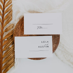 Modern Minimalist Flat Wedding Place Card