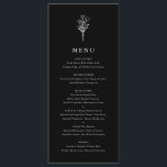 Modern Minimalist Floral Bouquet Black Wedding Menu<br><div class="desc">Customisable minimalist wedding menu card. It features a black modern floral bouquet line art. Personalise by adding date and meal choice. This minimalist floral menu card is perfect for weddings,  baby showers,  bridal showers,  birthdays,  and so much more.</div>