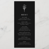 Modern Minimalist Floral Bouquet Black Wedding
