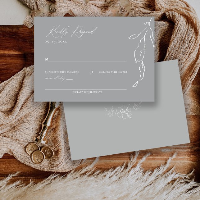 Modern Minimalist Floral Calligraphy Wedding RSVP Card (Creator Uploaded)