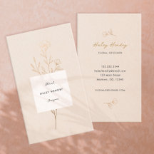 Modern Minimalist Floral Gold and Cream