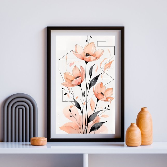 Modern Minimalist Floral  – Peach Blossom VII Poster (Creator Uploaded)
