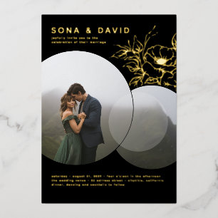 Modern Minimalist Floral Wedding Photo