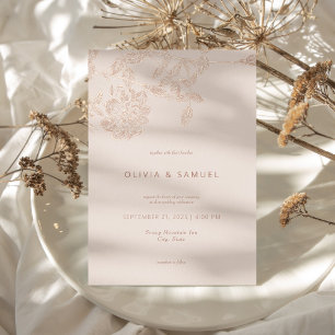 Modern Minimalist Floral Wedding Rose Gold