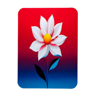 Modern Minimalist Flower Art Magnet