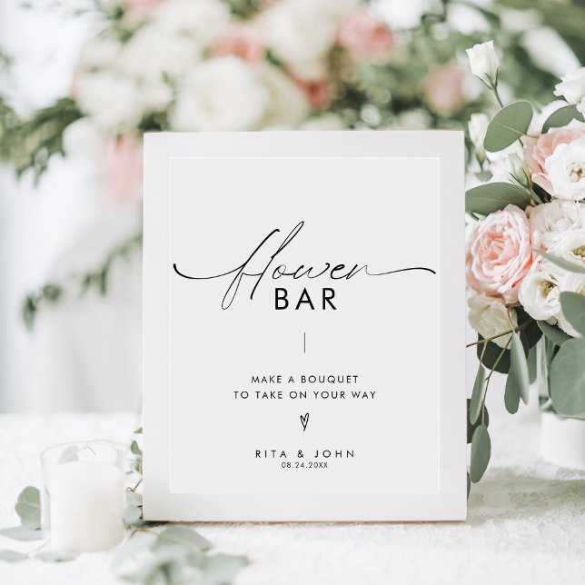 Modern Minimalist Flower Bar Wedding Sign (Creator Uploaded)