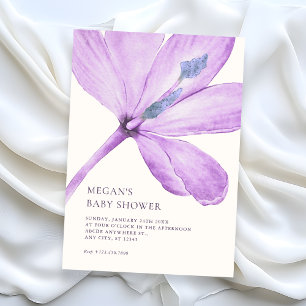 Modern minimalist flower petal bloom baby shower invitation
