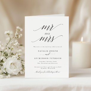 Modern Minimalist Folded Wedding Program