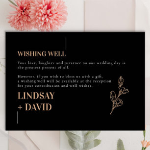 Modern Minimalist Foliage Charcoal Wishing Well Enclosure Card