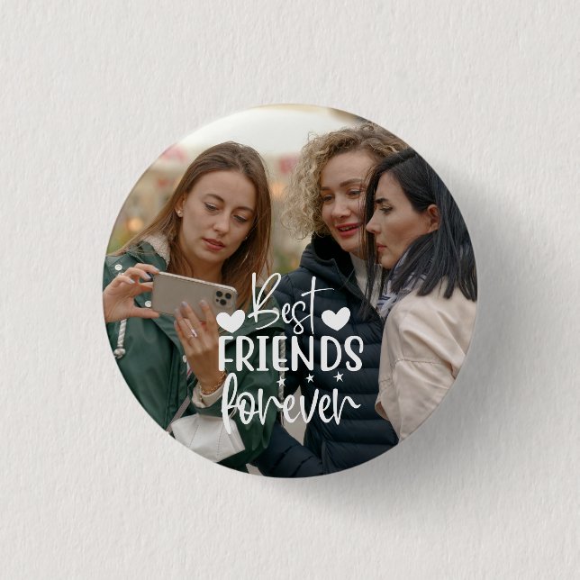 Modern Minimalist Friends Photo  3 Cm Round Badge (Front)