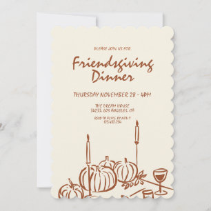Modern Minimalist Friendsgiving Dinner Invitation