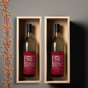 Modern Minimalist Friendsgiving Wine Label