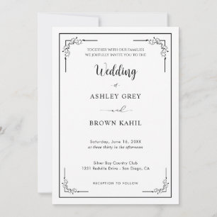 Modern Minimalist Full Clean Front Photo Wedding Invitation