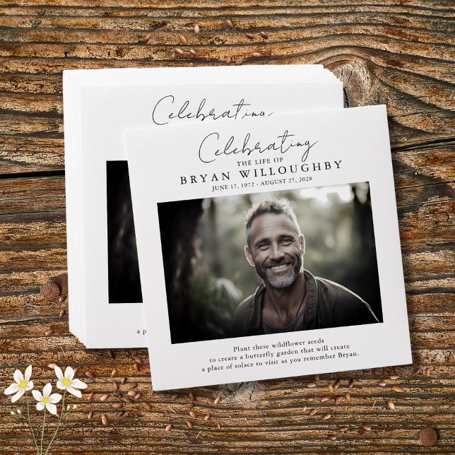 Modern Minimalist Funeral Memorial Seed Packet Envelope (Creator Uploaded)