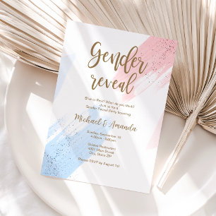 Modern Minimalist Gender Reveal Party Invitation