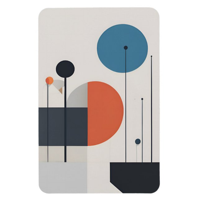 Modern Minimalist Geometric Abstract Art Magnet (Vertical)