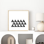 Modern Minimalist Geometric Art in Black and White Poster<br><div class="desc">Modern Minimal Scandinavian Geometric Design Art Poster in Black and White</div>