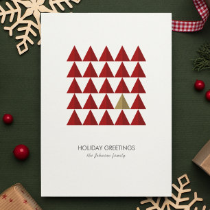 Modern Minimalist Geometric Christmas Tree Holiday Card