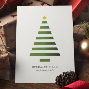 Modern Minimalist Geometric Christmas Tree Holiday Card