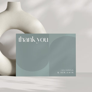 Modern Minimalist Geometric Dusty Teal Custom Thank You Card