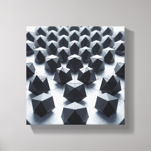 Modern Minimalist Geometric Matrix - Abstract 3D Canvas Print