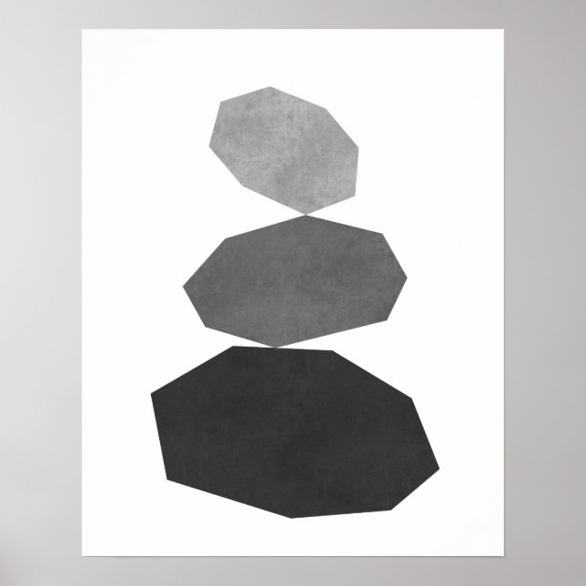 Modern minimalist geometric pebble art print (Front)