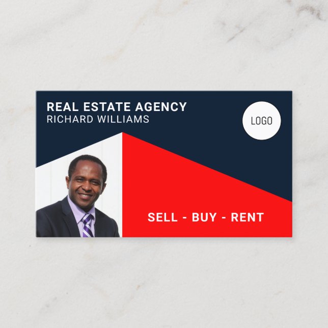 Modern minimalist geometric portrait  business car business card (Front)