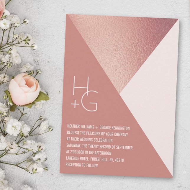 Modern Minimalist Geometric Wedding Invitation (Creator Uploaded)