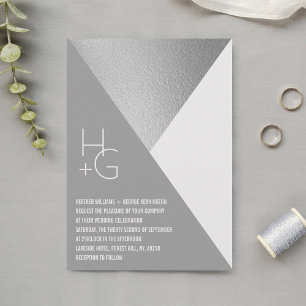 Modern Minimalist Geometric Wedding Invitation