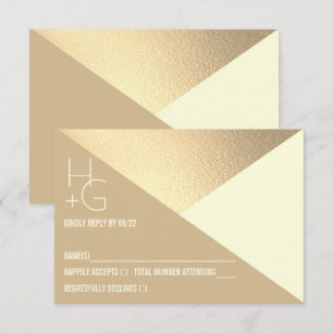 Modern Minimalist Geometric Wedding RSVP Card
