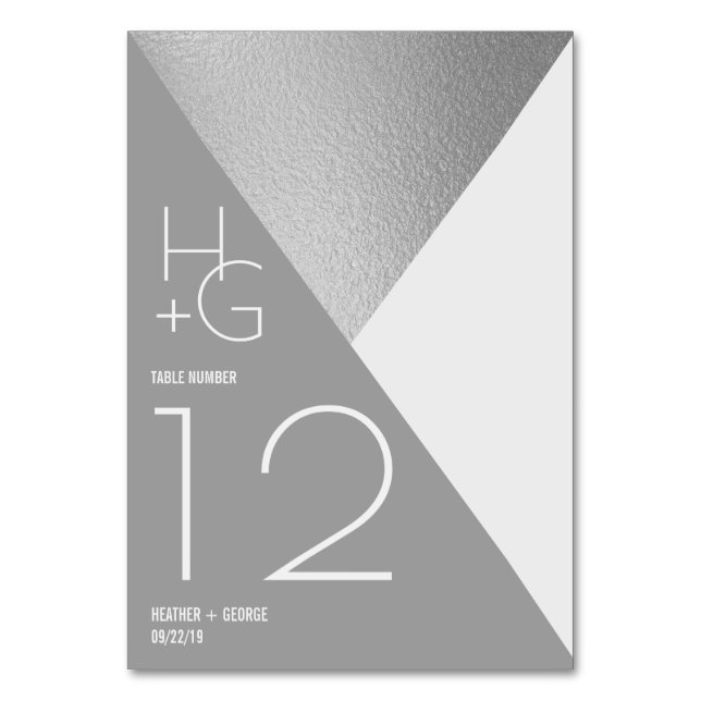 Modern Minimalist Geometric Wedding Table Number (Front)