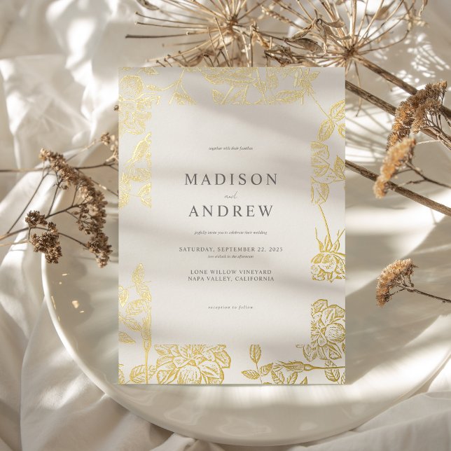 Modern Minimalist Gilded Floral Wedding (Creator Uploaded)