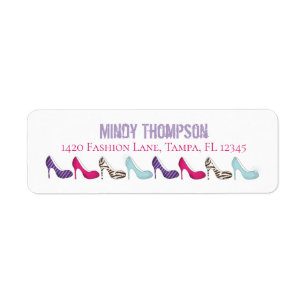 Modern Minimalist Girls Chic Fashion Shoes  Return Address Label