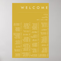 Modern Minimalist Gold Alphabetical Seating Chart