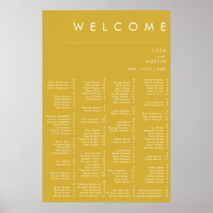 Modern Minimalist Gold Alphabetical Seating Chart