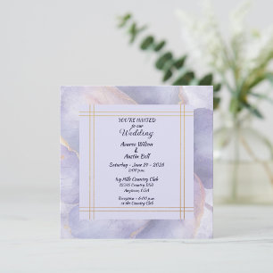 Modern Minimalist Gold and Purple Wedding Guest Book
