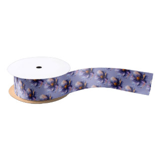 Modern Minimalist Gold and Purple Wedding Satin Ribbon