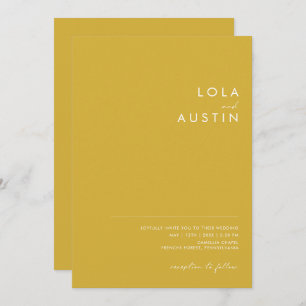 Modern Minimalist Gold Casual Wedding Invitation