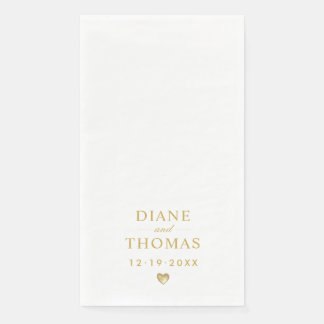 Modern Minimalist Gold Custom Wedding Monogram Napkin