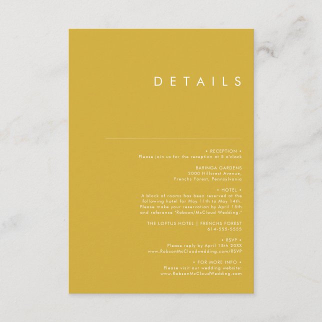 Modern Minimalist Gold Details Enclosure Card (Front)