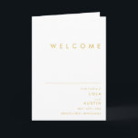 Modern Minimalist Gold Folded Wedding Program<br><div class="desc">This Modern Minimalist gold folded wedding program is perfect for your classy boho wedding. Its simple, unique abstract design accompanied by a contemporary minimal script and gold colour palette gives this product a feel of elegant formal luxury while staying simplistic, chic bohemian. Keep it as is, or choose to personalise...</div>