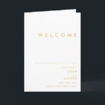 Modern Minimalist Gold Folded Wedding Program<br><div class="desc">This Modern Minimalist gold folded wedding program is perfect for your classy boho wedding. Its simple, unique abstract design accompanied by a contemporary minimal script and gold colour palette gives this product a feel of elegant formal luxury while staying simplistic, chic bohemian. Keep it as is, or choose to personalise...</div>